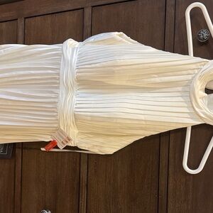 Mac Duggal Ivory Pleated Gown